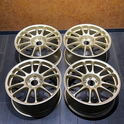 【中古美品/値下】A-TECH GEAR-R FINAL SPEED 17インチ アルミホイール4本セット 5穴 PCD100 +46 インプレッサ等