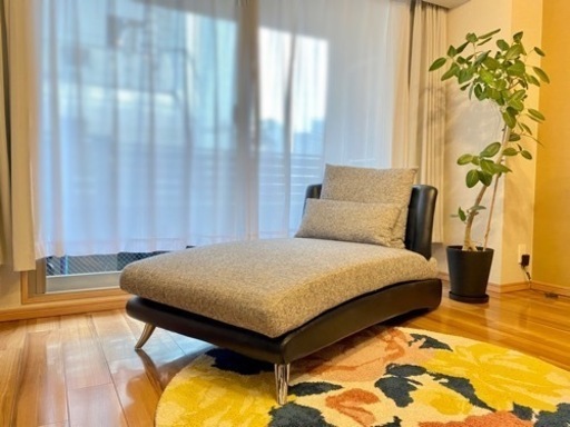 【値下げ】価格応相談　アルモニア カウチソファ ブラック×グレー