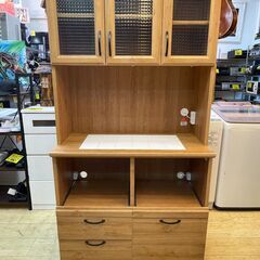 B-COMPANY/ビーカンパニー (ユーアイ) コチーナ キッチンボード 幅90cm 食器棚 カップボード 北欧 タイル天板 ★買取帝国 朝霞店