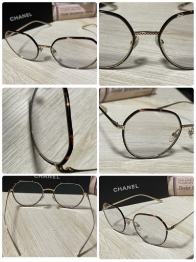 CHANEL メガネフレーム ブランド シャネル マーブルブラウン×ゴールド 眼鏡 0CH-2189J-C395