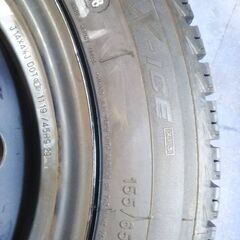 冬 ミツビシ純正 EKワゴン【富山】14インチ 三菱純正 EK スタッドレスタイヤ ミツビシ EK純正 155/65R14 DAYZ デイズ  中古4本 車検対応の画像