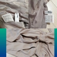 未使用に近いオールインワン流行体型カバーポケットベージュフェミニンかわいい素敵上品大活躍涼しい の画像