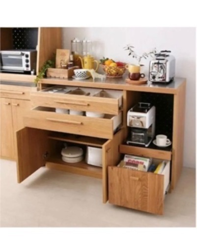 キッチンカウンター  オークの無垢板