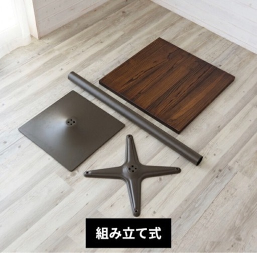 無垢板✨ カフェテーブル ウッド×ホワイトチェアセット