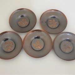 【中古品】銅製　茶托　5枚セット　茶器　茶道具