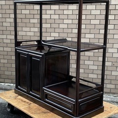 ◎お値下げしました‼️ 逸品貴重 唐木家具 紫檀 無垢材 黒檀 飾り棚 違い棚