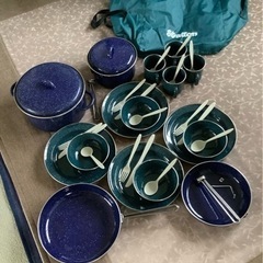 キャンプ　ホーロー食器セット