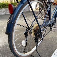 【メンテナンス済み】☆おしゃれな　26インチ　ＢＡＡシティサイクル　6速　ブルー　オートライト　☆の画像