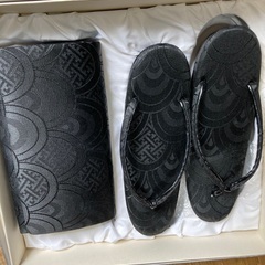 冠婚葬祭　黒い草履とバッグセット