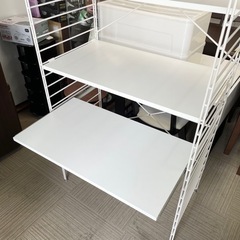 【美品‼️】お洒落♪ 90cm幅ユニットシェルフ ラック 多目的棚 スチール製ホワイト♪の画像