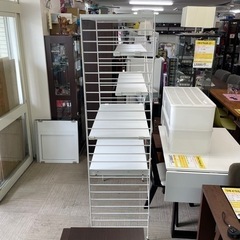 【美品‼️】お洒落♪ 90cm幅ユニットシェルフ ラック 多目的棚 スチール製ホワイト♪の画像