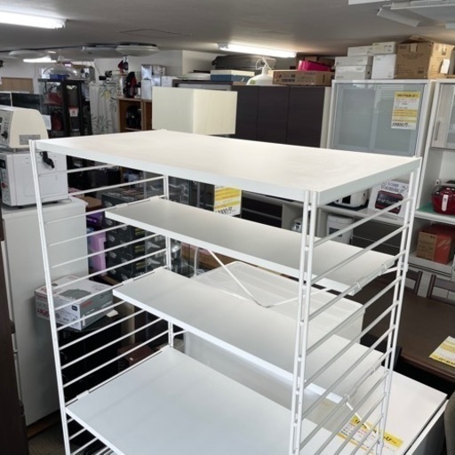 【美品‼️】お洒落♪ 90cm幅ユニットシェルフ ラック 多目的棚 スチール製ホワイト♪