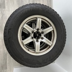 【中古/売り切り特価】 17インチ アルミホイール 4本セット ブリザックスタッドレス付  7.5J PCD139.7 6穴 +35 ランクルプラド、ハイラックス等の画像
