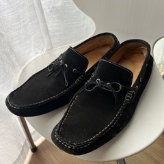 men’s 24.5cm黒スエードドライビングシューズ