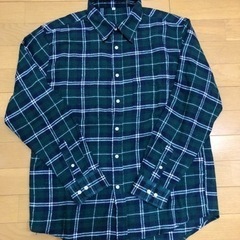 緑チェック　ロング　ポロシャツの画像