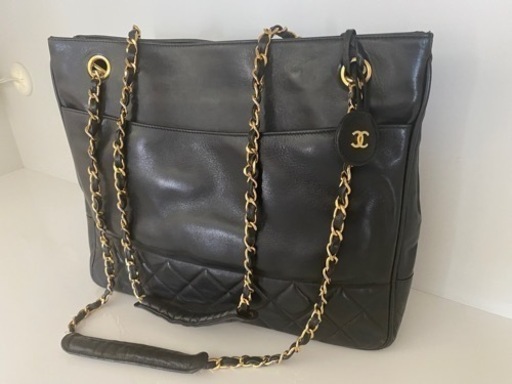 ?入荷?シャネル　CHANEL チェーンショルダーバッグ　0番台 ヴィンテージ　ラムスキン　マトラッセ　ブラック　中古　リサイクルショ