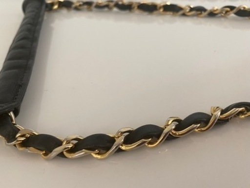 ?入荷?シャネル　CHANEL チェーンショルダーバッグ　0番台 ヴィンテージ　ラムスキン　マトラッセ　ブラック　中古　リサイクルショ