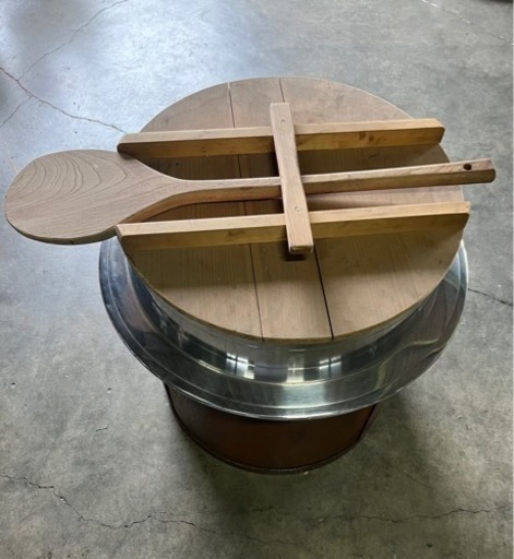 特注　直径約61㌢の大きなアルミ羽釜セット