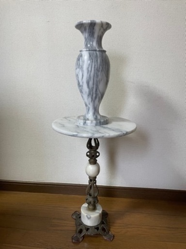 本日〜8/13までお取引‼️大理石　花瓶　台座　セット　アンティーク　インテリア