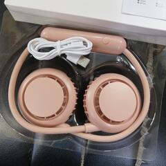 熊本　首掛け扇風機　USB充電式　ピンク　新品未使用未開封品多数あります。の画像