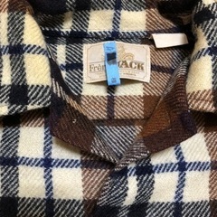 ★クリーニング済★ 分厚目　チェック　長袖ポロシャツの画像