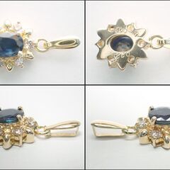 E597 ジュエリーマキ ネックレストップ K18 ダイヤ サファイアの画像