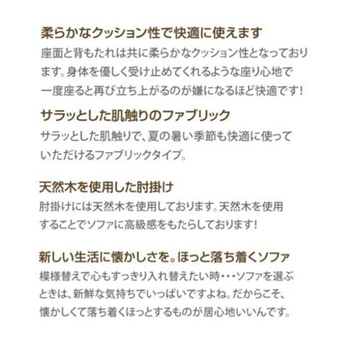 2人掛けソファ【定価19,999円】　※商品説明要確認