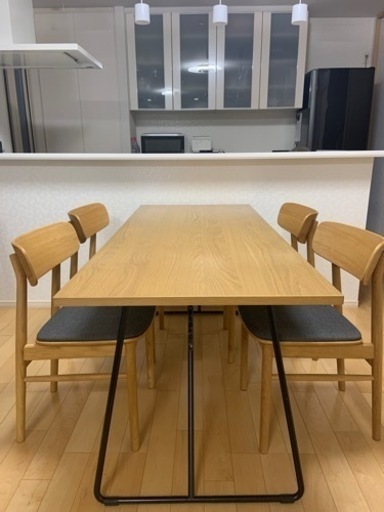無印良品　ダイニングセット　テーブル　チェア　オーク材