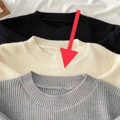 新品未使用　SEU ボーダー柄ざっくり編みチュニックニット　グレーの画像