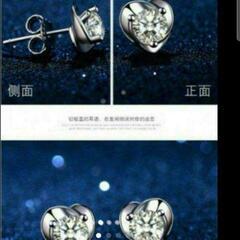 ①j←←←m16-10番　刻印/CZダイヤモンドオープンハートピアス       202208060640の画像