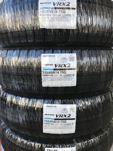 22年製155/65R14ブリヂストンスタッドレスタイヤVRX2とアルミホイールセット 4本 新品　お渡し価格53900円！