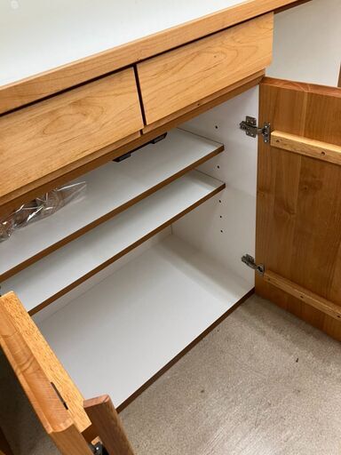 ?値下げ致しました?☺アルダー材使用☺100幅 レンジボード 今村家具工芸 キッチンボード カップボード 食器棚