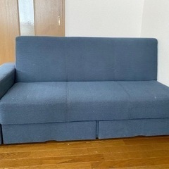 【取りに来ていただける方】布張りソファーベッド　ニトリ製
