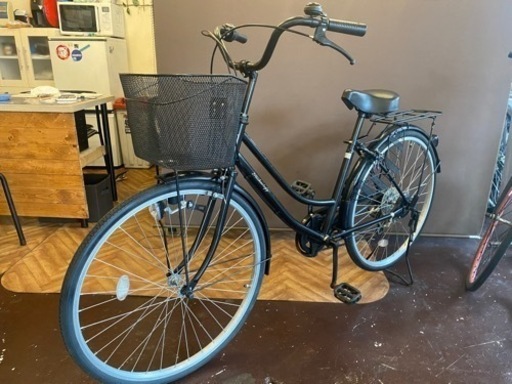 26インチ　6速　ママチャリ　ブラック PROVROS（プロブロス） VILLAS CYCLE シティサイクル 折りたたみ自転車 