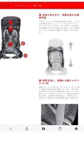 登山用リュック　ミレー　マウントシャスタ