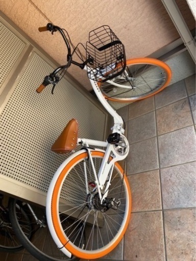 ママチャリ シティサイクル 26インチ カゴ ライト 鍵 シマノ 6段変速 5色 折りたたみ自転車 自転車 NGT48コラボ