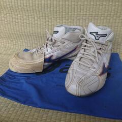 中古 MIZUNO 野球スパイク 白×青 27cmの画像