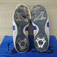 中古 MIZUNO 野球スパイク 白×青 27cmの画像
