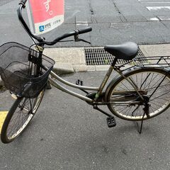 【リサイクルショップどりーむ鹿大前店】No309　自転車　シルバー　14377SA　ライト付き　荷台付き　カゴ付き( *´艸｀)
