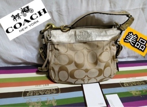 極美品コーチショルダーバッグ本革キャンバスお上品シグネチャー品薄大活躍コーチバッグCOACH超人気お上品重宝できます