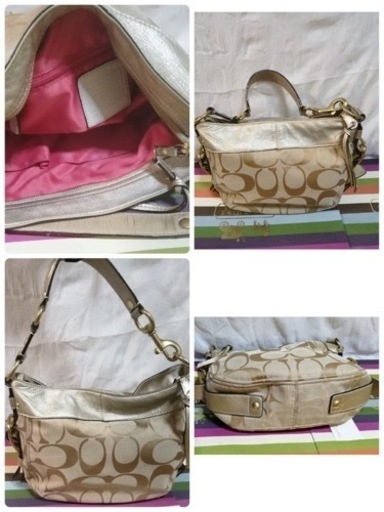 極美品コーチショルダーバッグ本革キャンバスお上品シグネチャー品薄大活躍コーチバッグCOACH超人気お上品重宝できます