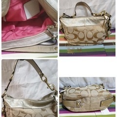 極美品コーチショルダーバッグ本革キャンバスお上品シグネチャー品薄大活躍コーチバッグCOACH超人気お上品重宝できますの画像