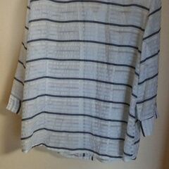 (完了)ブルー系ラインブラウスジャケット　薄手の画像