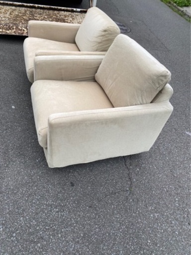 1シーター布張地  ファブリック　1人用ソファ  無印良品 ２セット売り