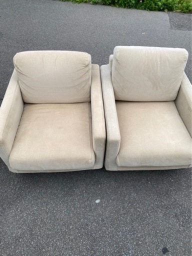 1シーター布張地  ファブリック　1人用ソファ  無印良品 ２セット売り