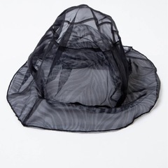 新品未使用　WEGO  リバーシブルシースルーハット　ブラックの画像