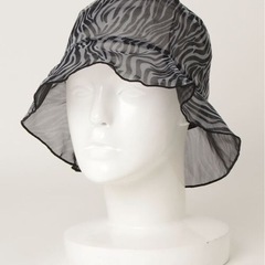 新品未使用　WEGO  リバーシブルシースルーハット　ブラックの画像