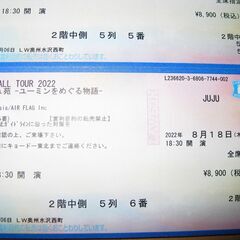 ペアチケット 岩手県民会館大ホール 8/18（木）JUJU HALL TOUR 2022 不思議の国のジュジュ苑ーユーミンをめぐる物語ー　の画像