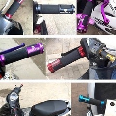 バイク　ハンドルグリップ　パープルの画像