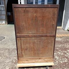 アンティーク　古いガラス戸棚　木製ショーケース　飾り棚『中古良品』W880 H1340　【リサイクルショップサルフ】の画像